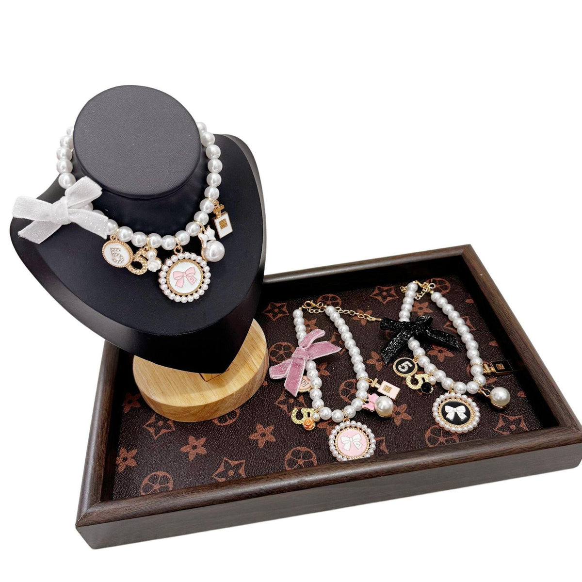 Luxury Bow Pearl Pet Necklace