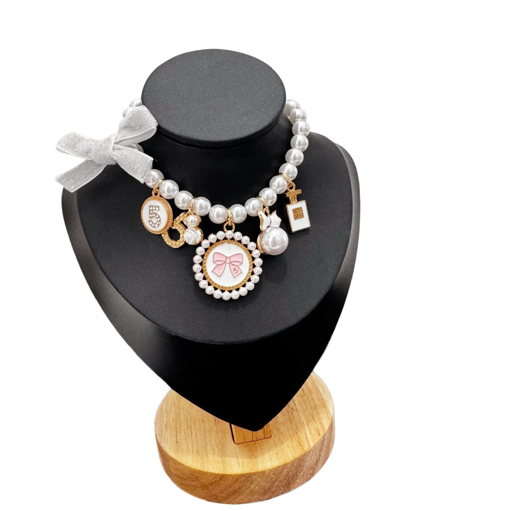 Luxury Bow Pearl Pet Necklace