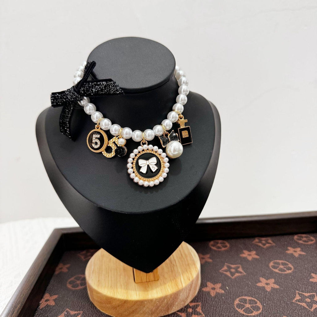 Luxury Bow Pearl Pet Necklace