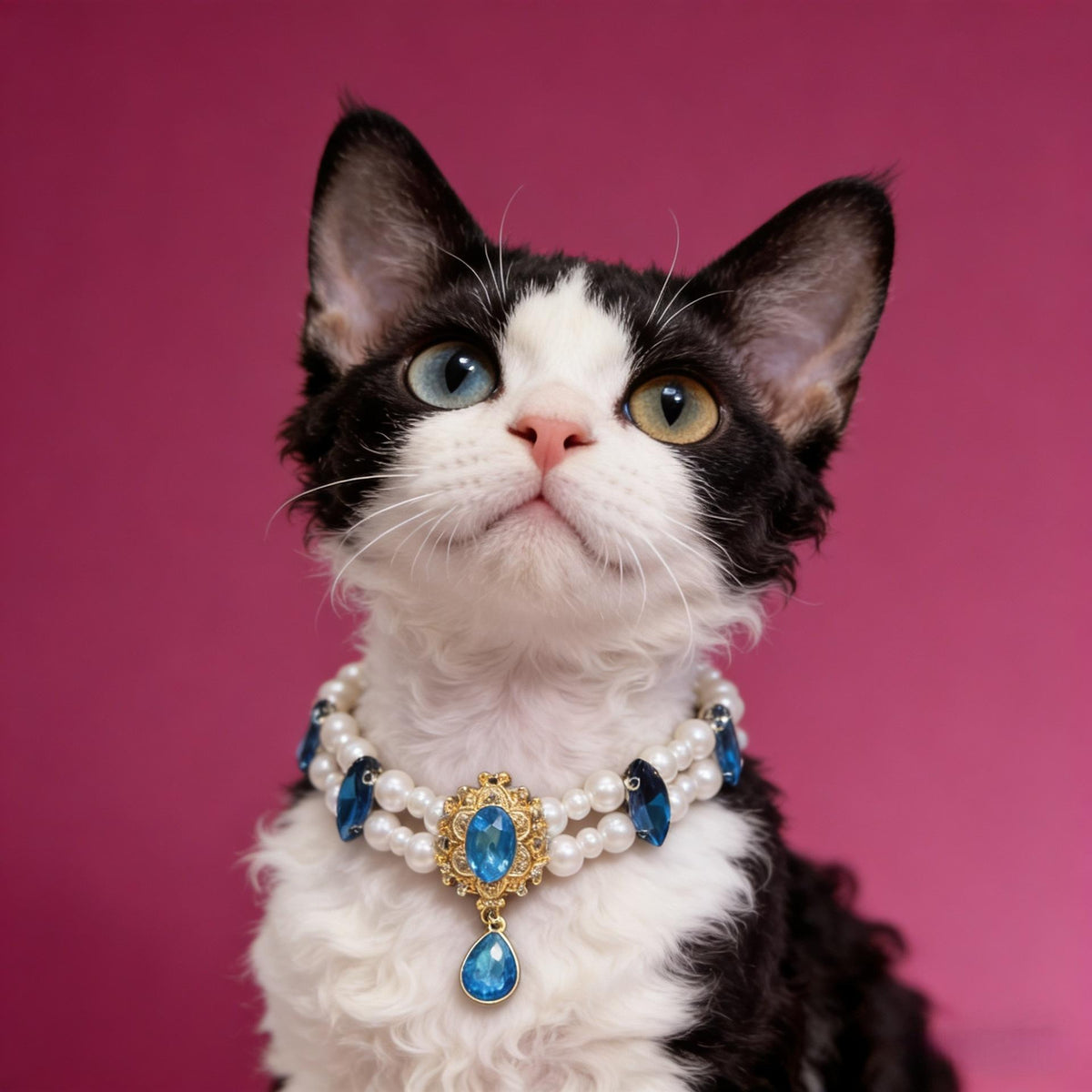 Vintage Gem Pearl Pet Necklace
