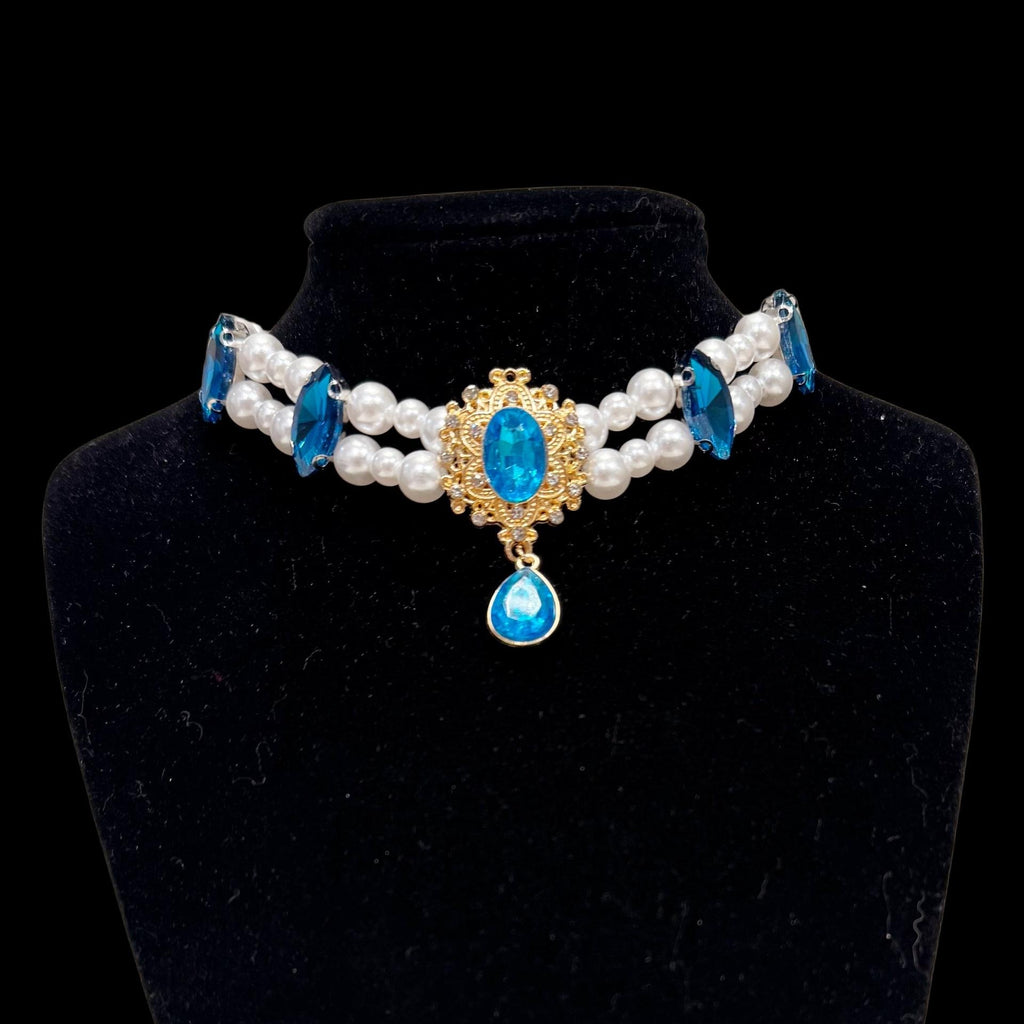 Vintage Gem Pearl Pet Necklace