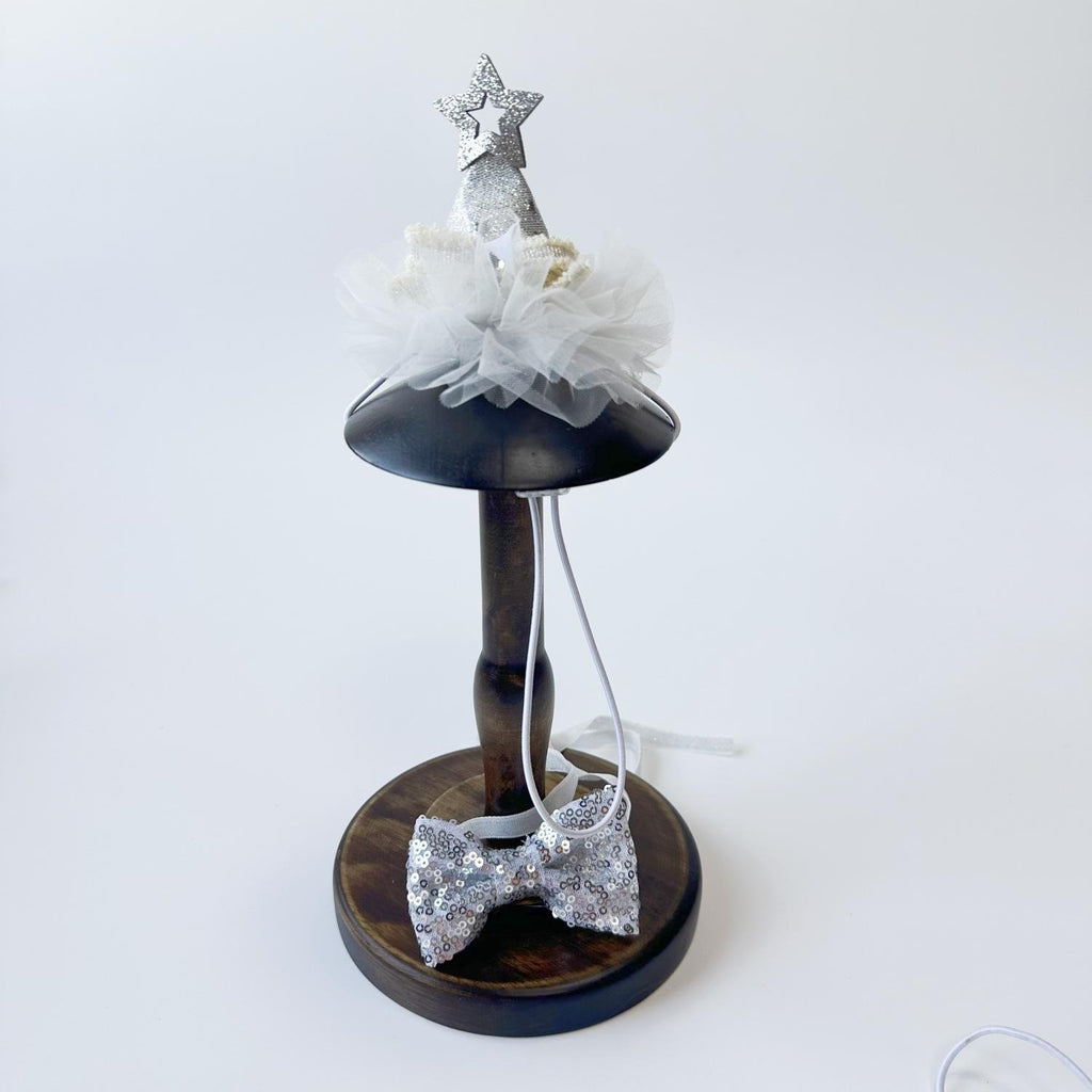 Pet Birthday Star Hat & Sequin Bow Set