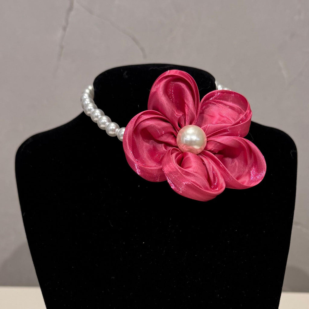Pet Pearl Flower Collar