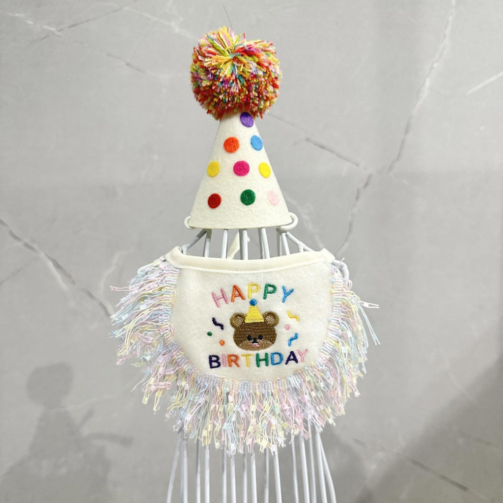 Pet Birthday Hat & Tassel Bib Set