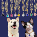 Pet Teardrop Gem Metal Chain Collar