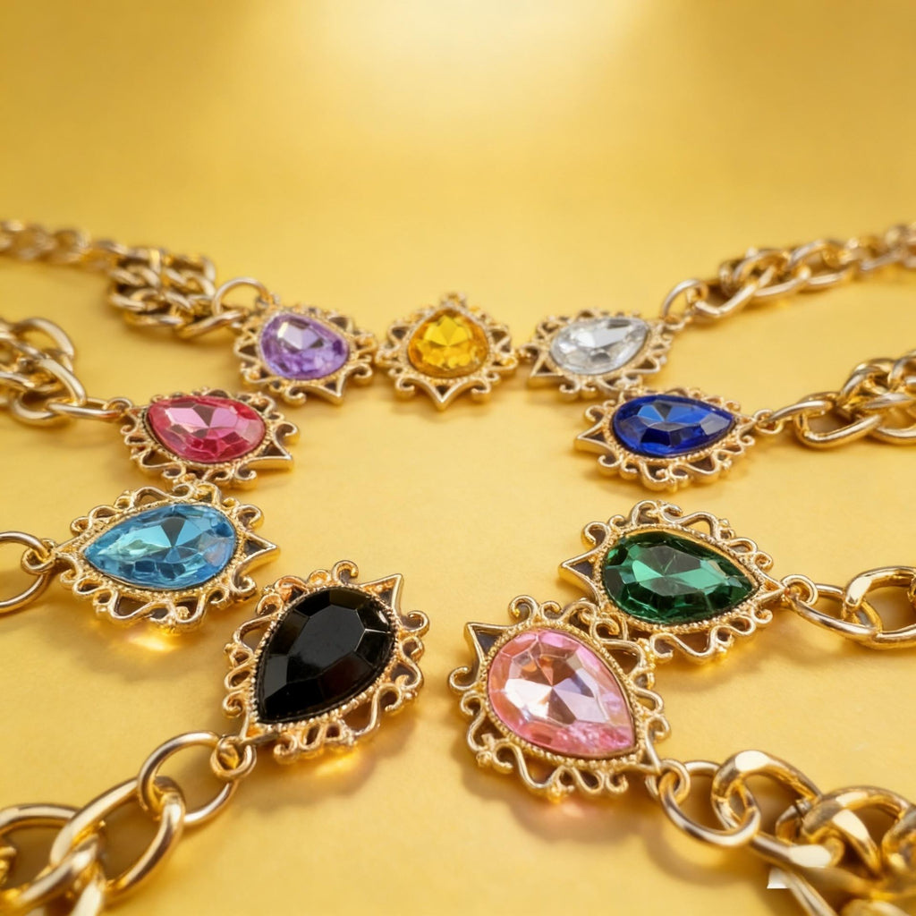 Pet Teardrop Gem Metal Chain Collar