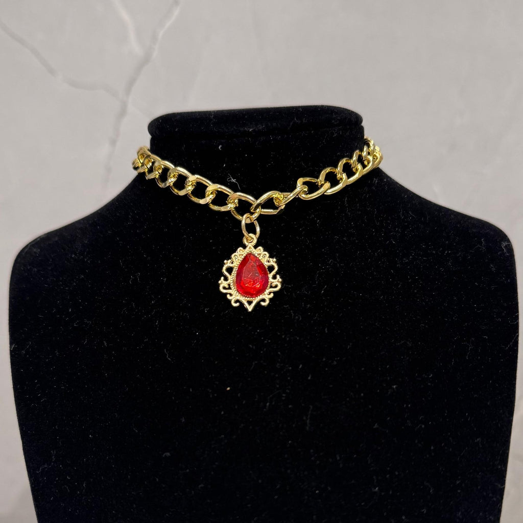 Pet Teardrop Gem Metal Chain Collar