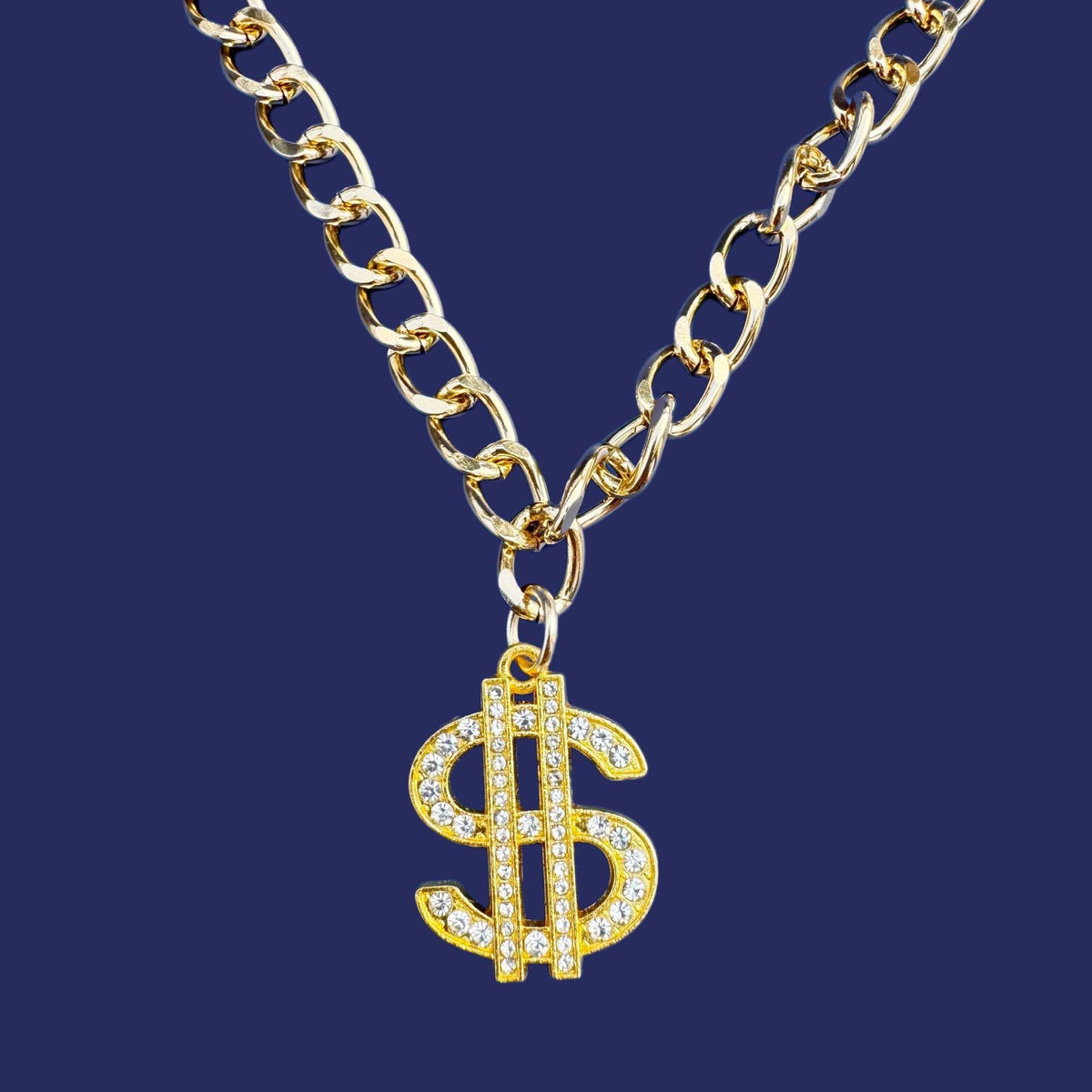 Pet Dollar Sign Gold Chain Necklace