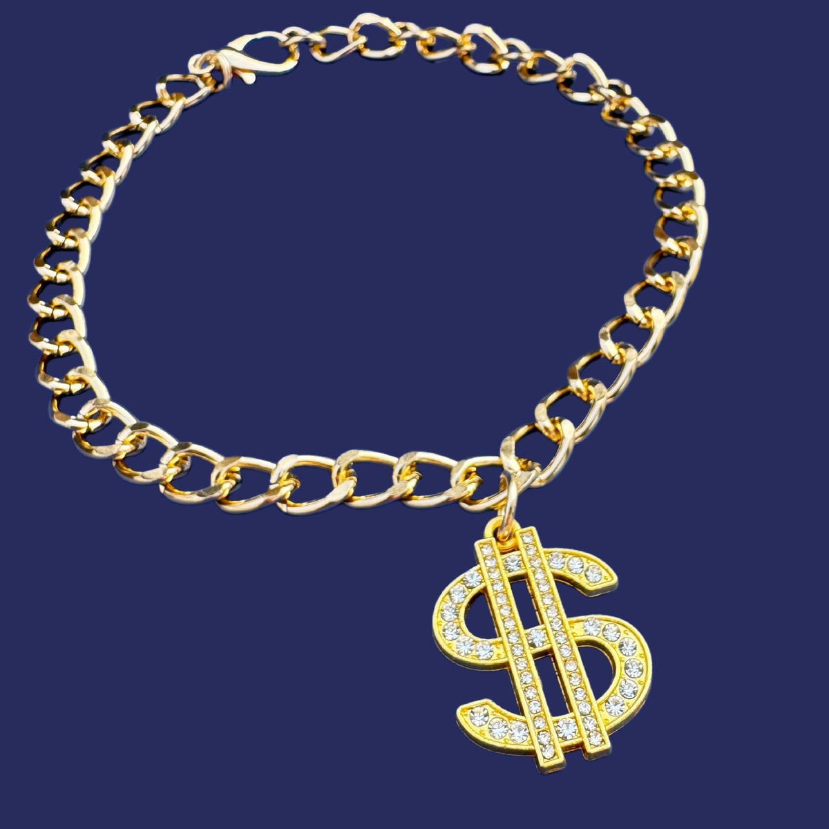 Pet Dollar Sign Gold Chain Necklace