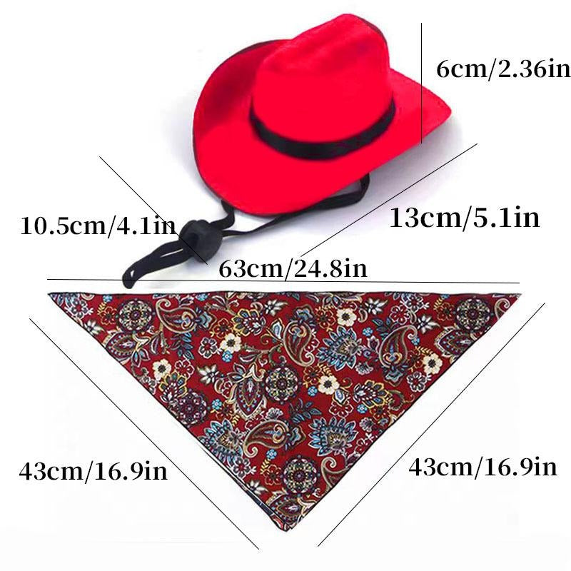 Pet Cowboy Hat & Bandana Set