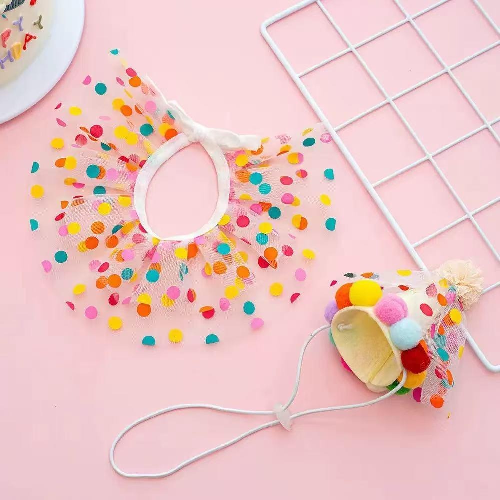 Pet Birthday Hat & Collar Set