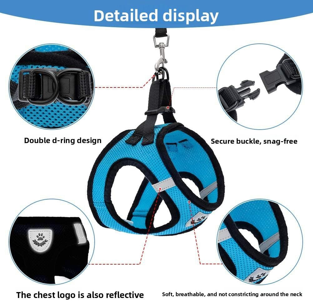 Breathable Mesh Dog Harness & Leash Set