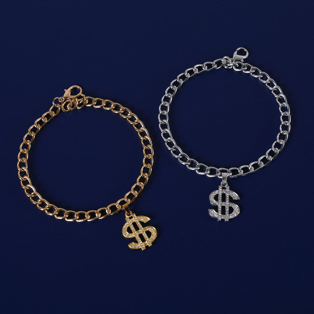 Pet Rhinestone Dollar Sign Chain Necklace