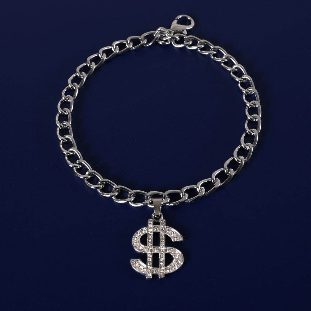 Pet Rhinestone Dollar Sign Chain Necklace