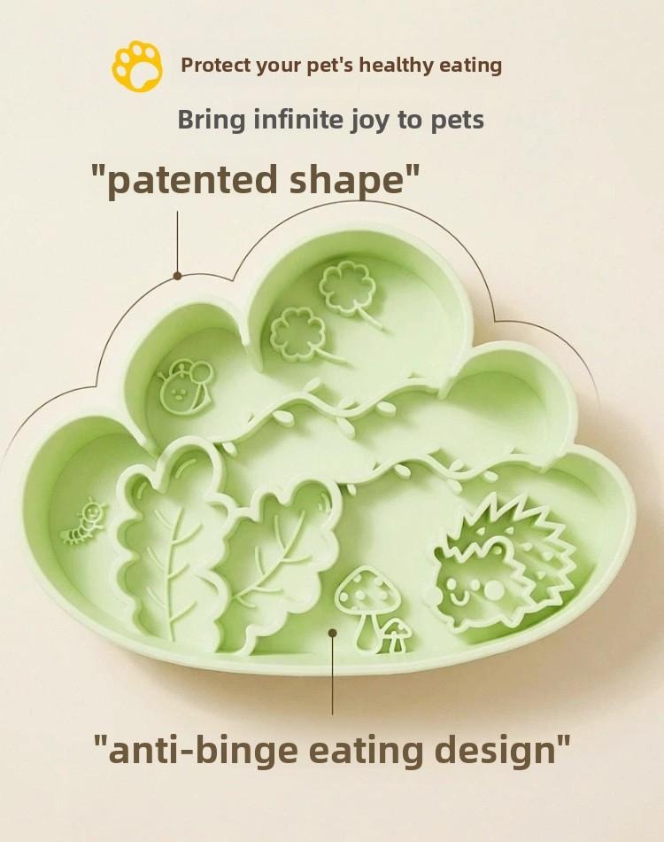 Cloud Silicone Pet Slow Feeding Bowl