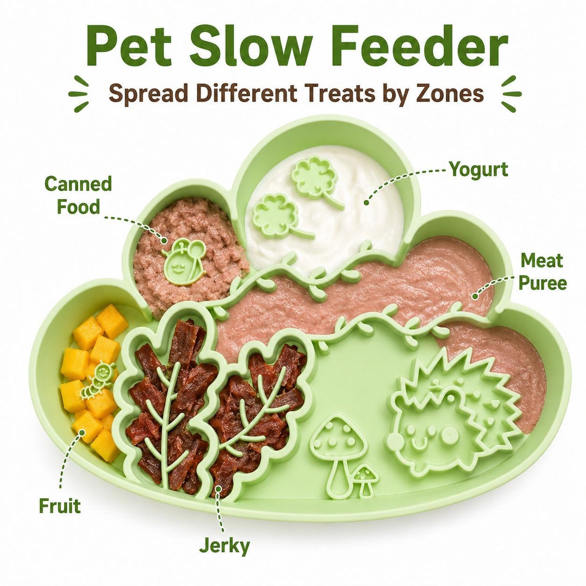 Cloud Silicone Pet Slow Feeding Bowl