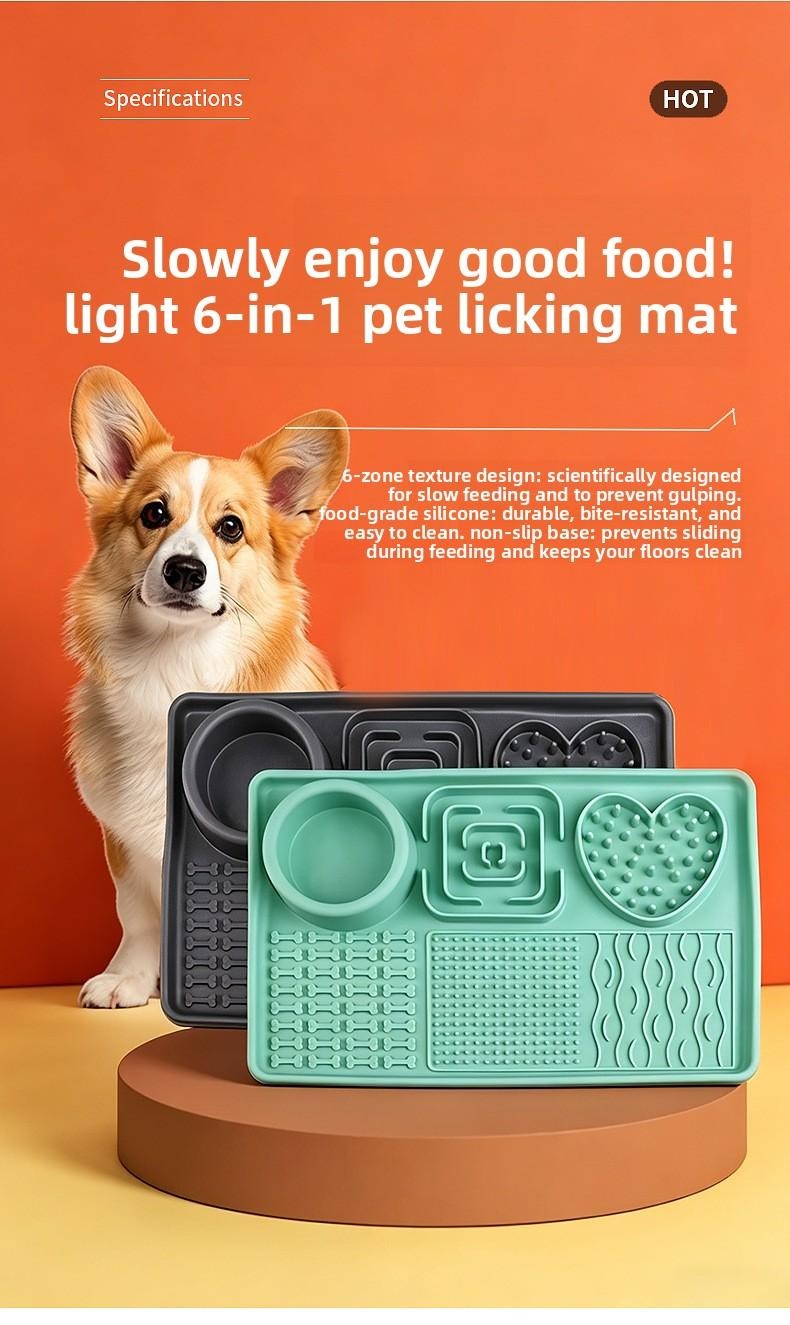 6-in-1 Silicone Pet Slow Feeding Licking Mat