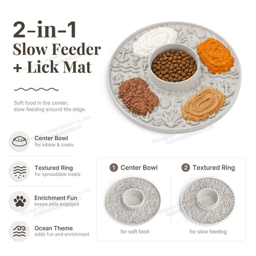 2-in-1 Ocean Pet Slow Feeder Lick Mat