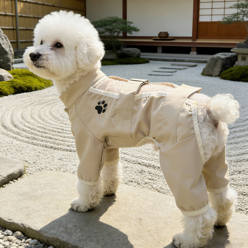 Waterproof Full‑Body Dog Jumpsuit, Casual Polyester Pet Overalls
