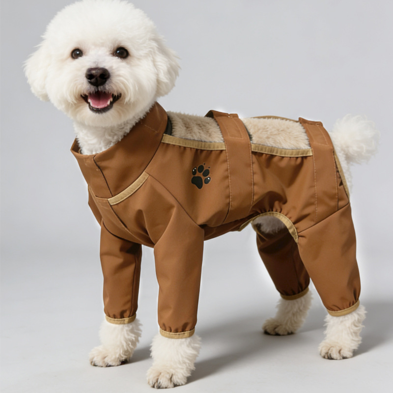 Waterproof Full‑Body Dog Jumpsuit, Casual Polyester Pet Overalls